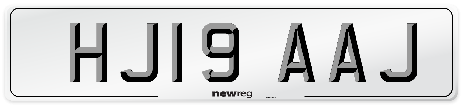 HJ19 AAJ Number Plate from New Reg